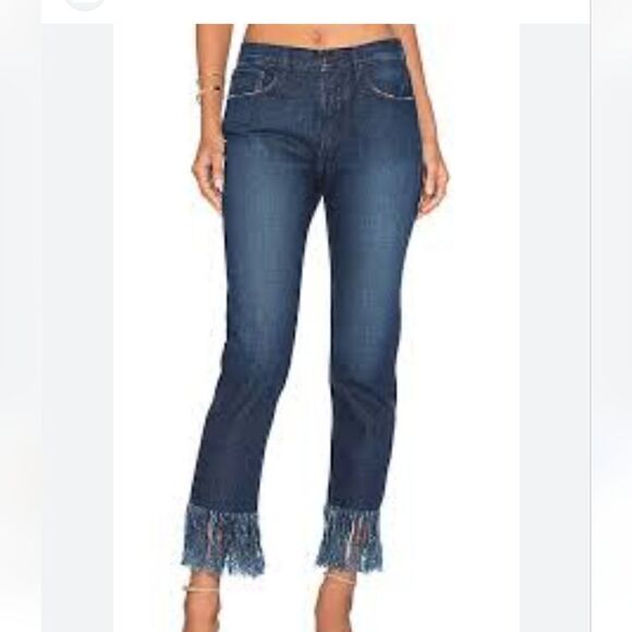 3x1 NYC WM3 LIMA HIGH-RISE FRINGE STRAIGHT CROP JEANS - Picture 1 of 14